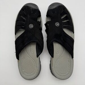 KEEN Women's Black Gray Rose Slide Comfort Slip On Water Sandals Size 10